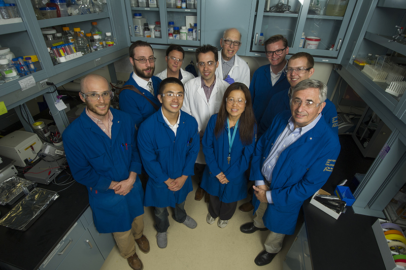Partners from Baden Aniline and Soda Factory (BASF) Corp. are photographed with Professor Jeoh’s research team in her lab in Bainer Hall. Jeoh is a professor in the Department of Biological and Agricultural Engineering.